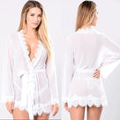 Anouk Sheer Lace-Trim Robe