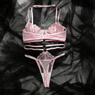 Pink Romance Lace 3-Piece Set with Choker | Lavah Intimates