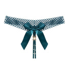 Noir Pearl Bow G-String | Lavah Intimates