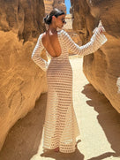 Capri Crochet Backless Maxi Cover-Up