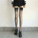 Bowie Bow Fishnet Thigh-Highs