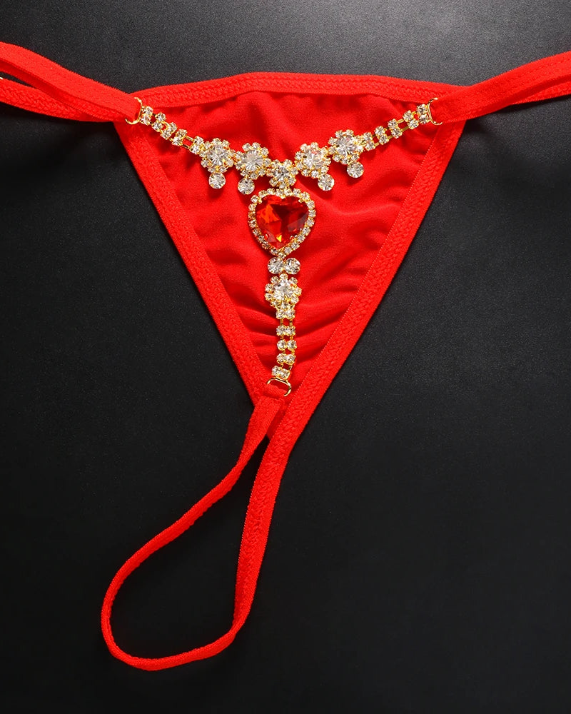 Royal G-String  LAVAH LINGERIE & INTIMATES Gold Red 