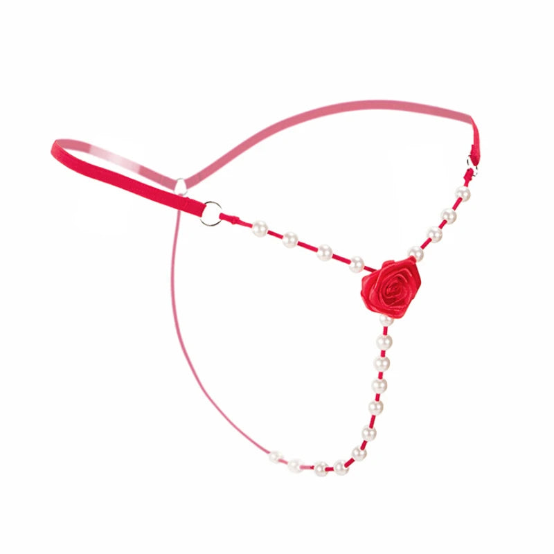 Rose Pearl Crotchless G-String | Lavah Intimates