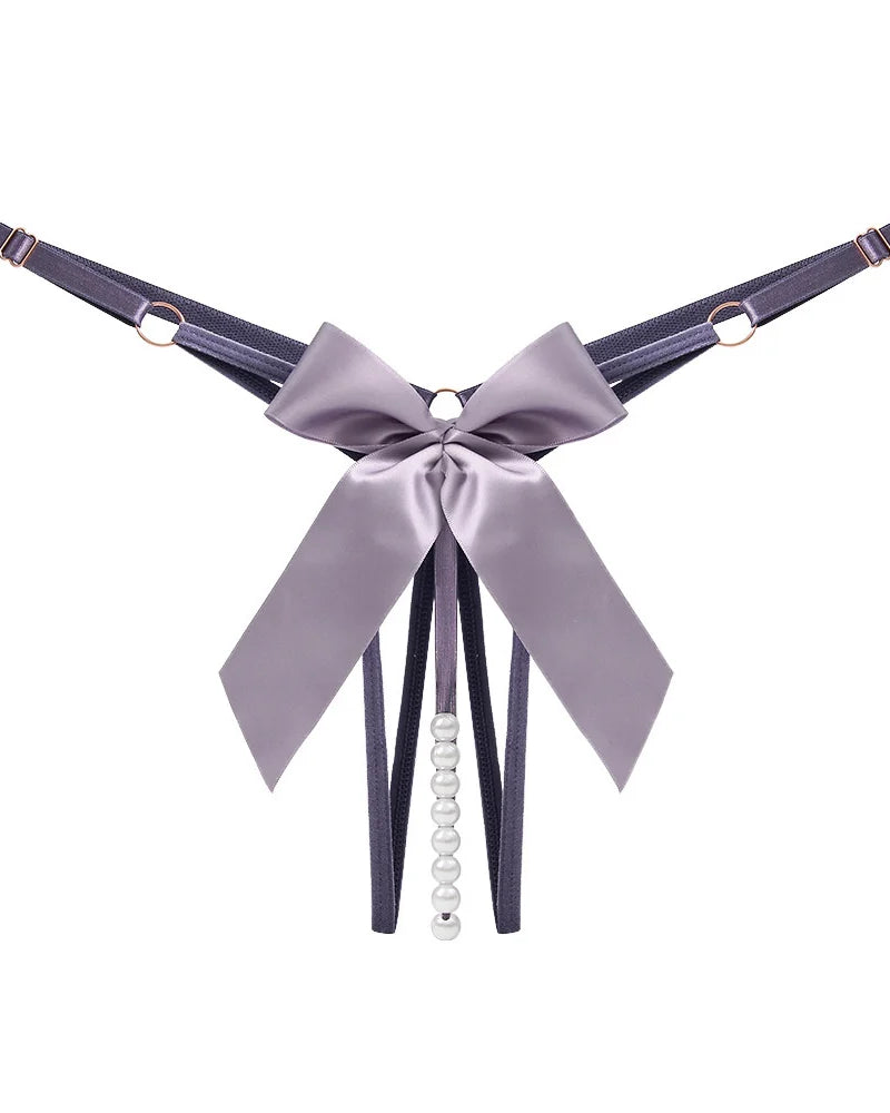 Boudoir Bliss Thong  LAVAH LINGERIE & INTIMATES Purple Adjustable 