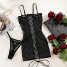 Laced Up Desire Mini Dress w Thong | Lavah Intimates