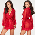 Anouk Sheer Lace-Trim Robe