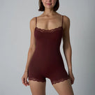 Sculpt Lace-Hem Shaping Romper