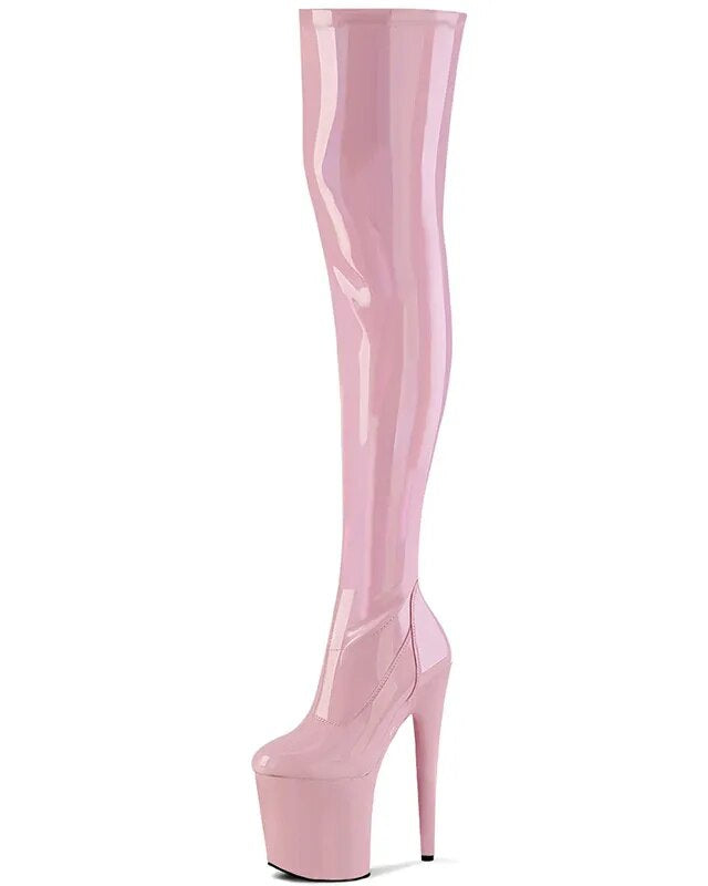 Over The Knee 8 Inch Platform Heel  LAVAH LINGERIE & INTIMATES Pink 5.5 
