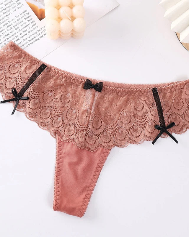 French Lace Thong  LAVAH LINGERIE & INTIMATES Pink S 