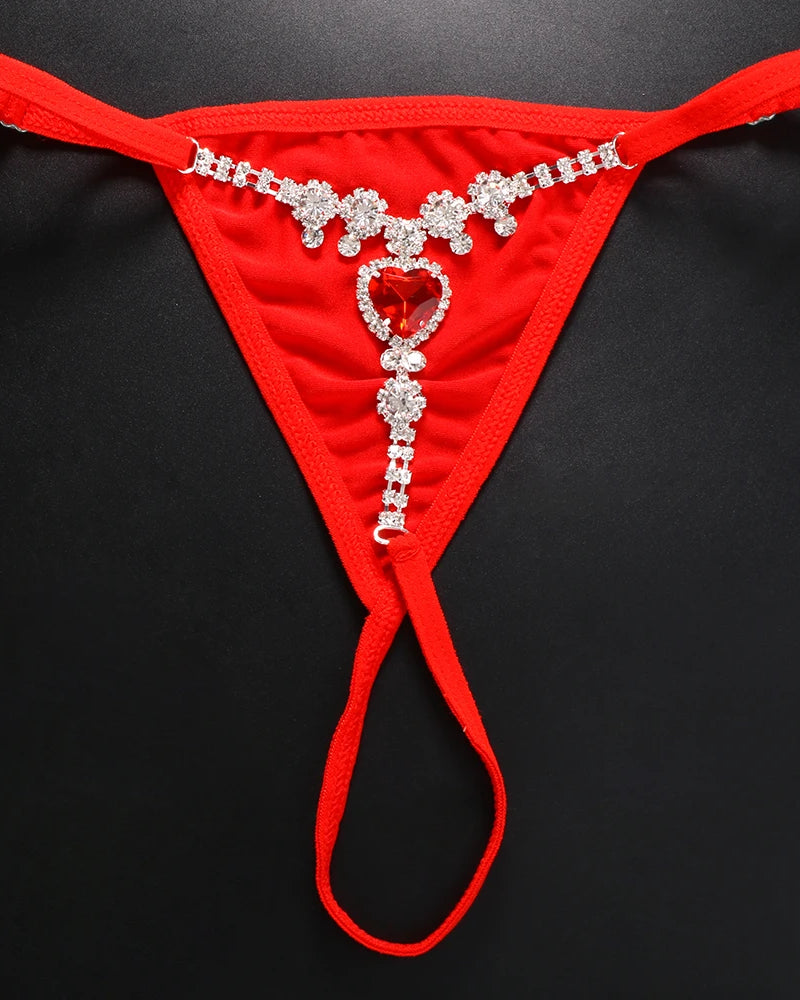 Royal G-String  LAVAH LINGERIE & INTIMATES Silver Red 