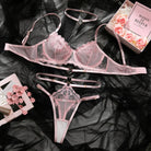 Pink Romance Lace 3-Piece Set with Choker | Lavah Intimates