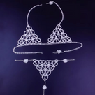 Rhinestone Heart Lingerie Set