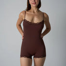 Sculpt Lace-Hem Shaping Romper
