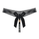 Noir Pearl Bow G-String | Lavah Intimates