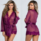Anouk Sheer Lace-Trim Robe
