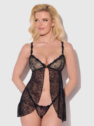 Yvone Lace Front Opening Babydoll Set