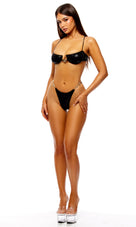 Capri Metallic Demi Bikini Black