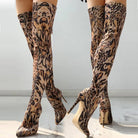 Akira Leopard Stiletto Boots - LAVAH INTIMATES