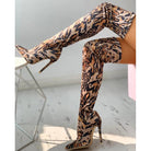 Akira Leopard Stiletto Boots - LAVAH INTIMATES