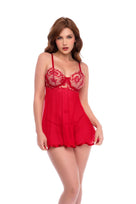 Aurelia Ruby Underwire Babydoll Set
