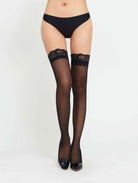 Black Lotus Stockings - LAVAH INTIMATES