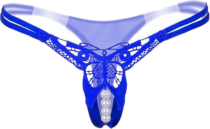 Social Butterfly Crotchless Pearl Thong | Lavah Intimates
