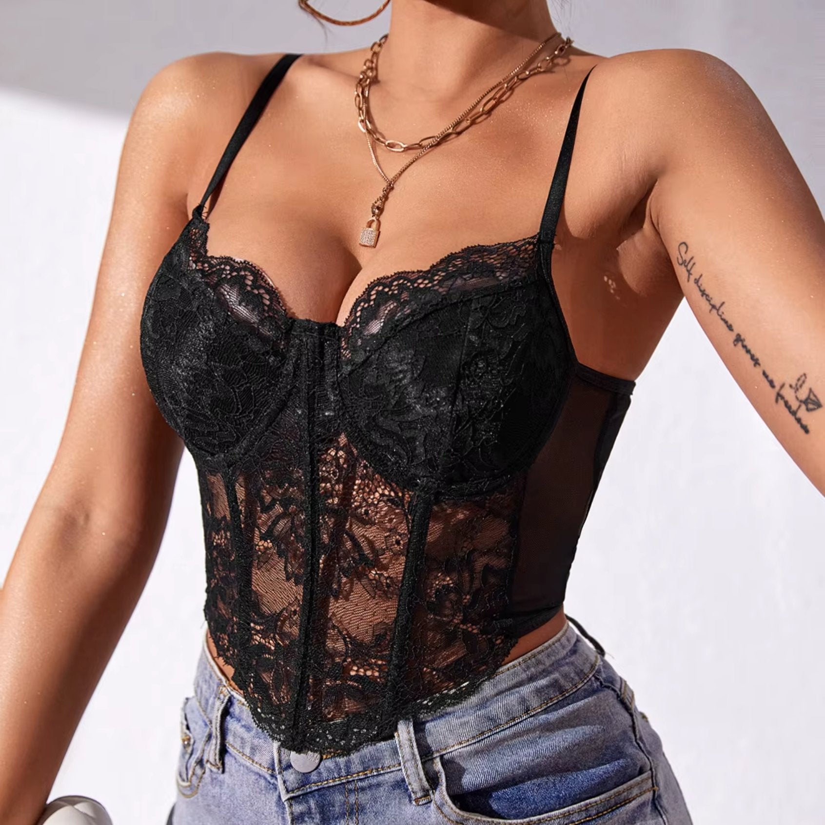 Boned Lace Top - LAVAH INTIMATES