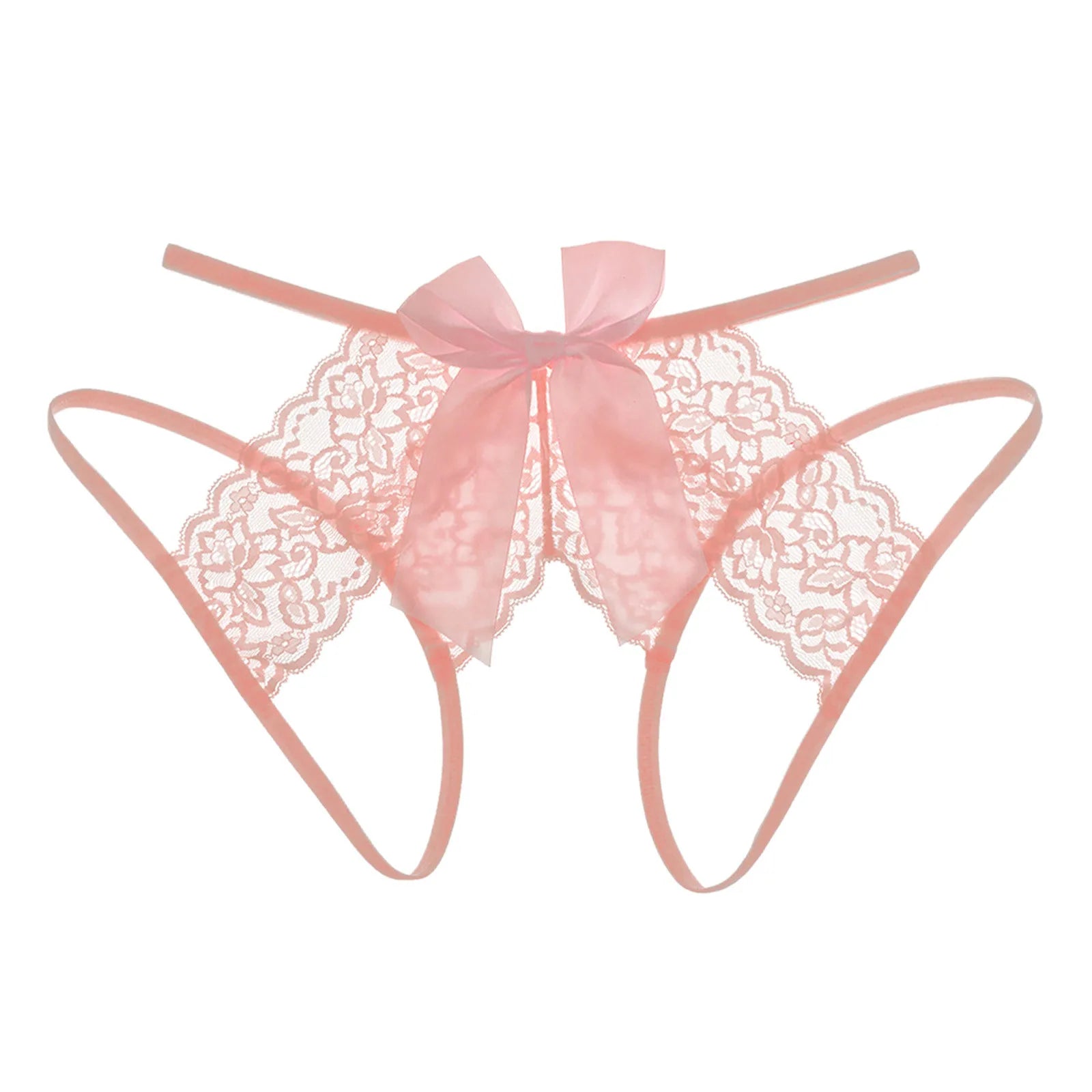 Bow - Lace Crotchless Panty - LAVAH INTIMATES