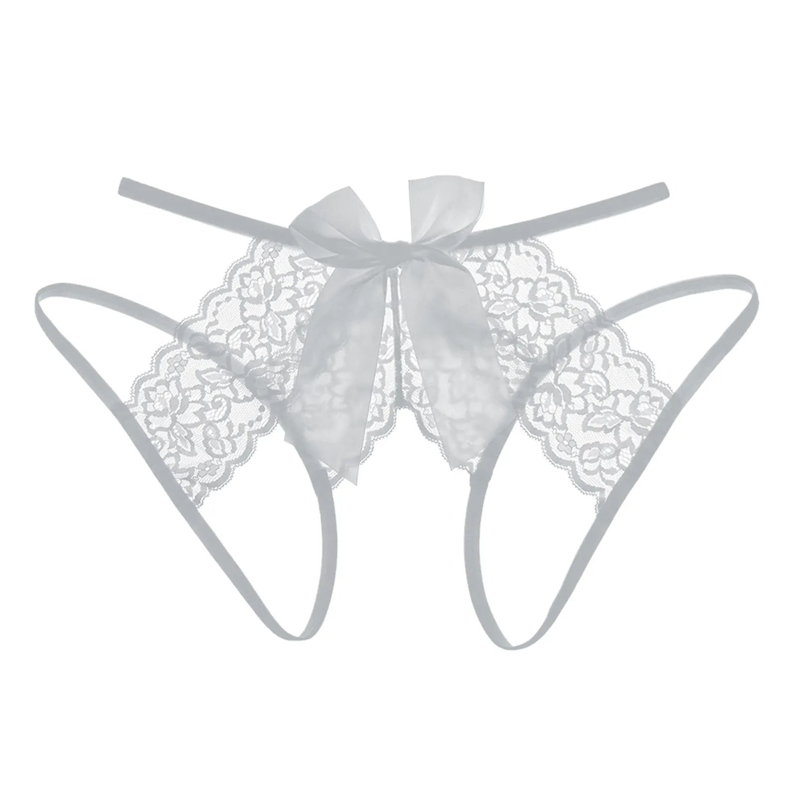 Bow - Lace Crotchless Panty - LAVAH INTIMATES