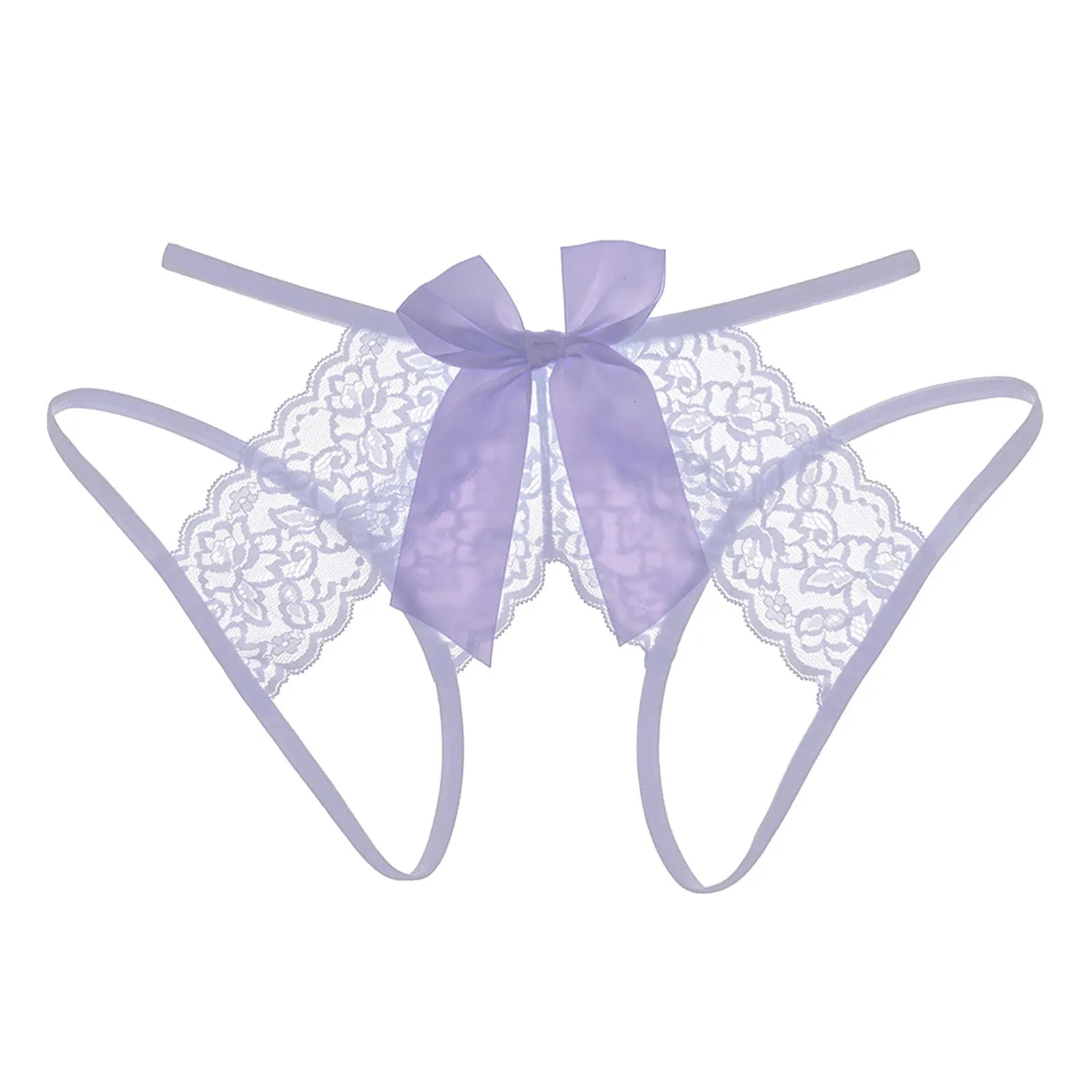 Bow - Lace Crotchless Panty - LAVAH INTIMATES