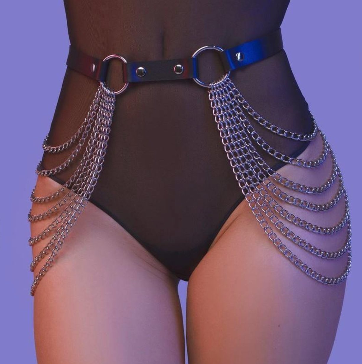 Cascade Leather Chain Harter - LAVAH INTIMATES