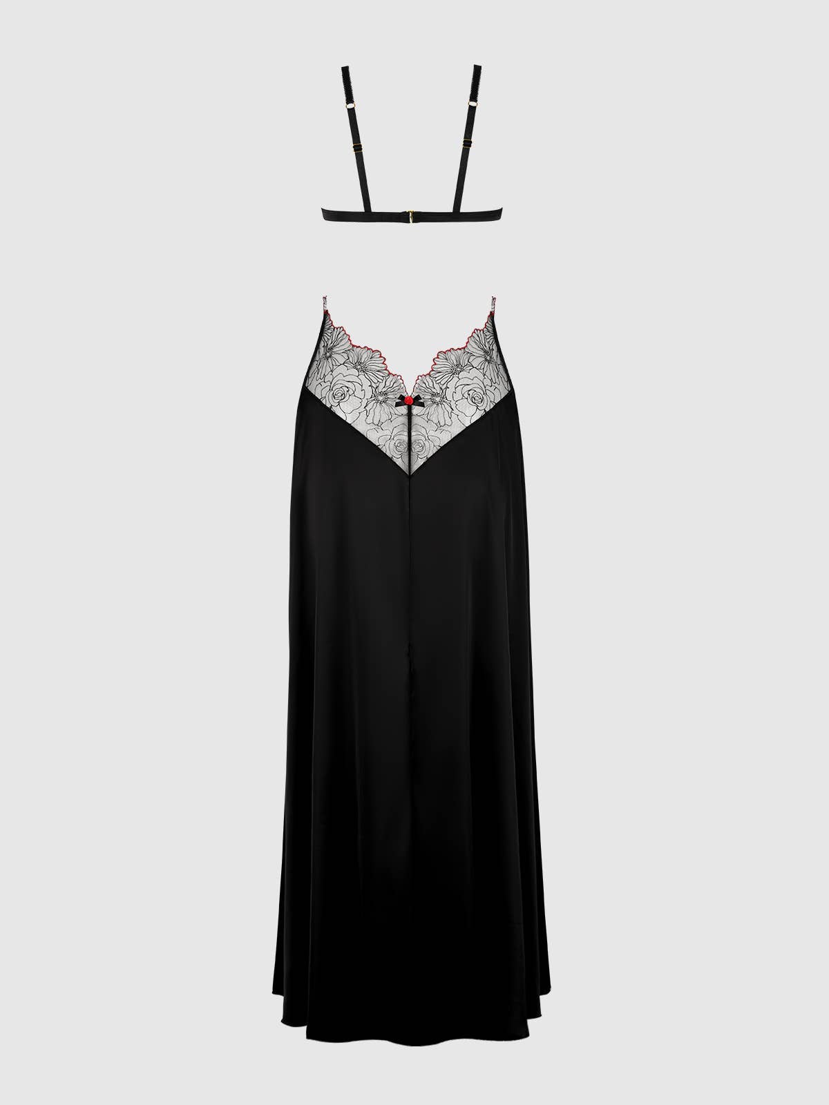 Ilena Embroidered Tulle Triangle Top Long Gown