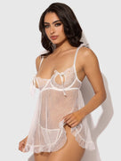 Portia Swiss Dot Babydoll & G-String Set