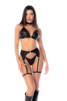 Obsidian Edge Lingerie Set with Garters and Choker | Lavah Intimates