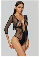 Deep V Fishnet Bodysuit - LAVAH INTIMATES