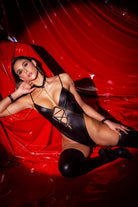 Corvina Black Chain-Detail Bodysuit
