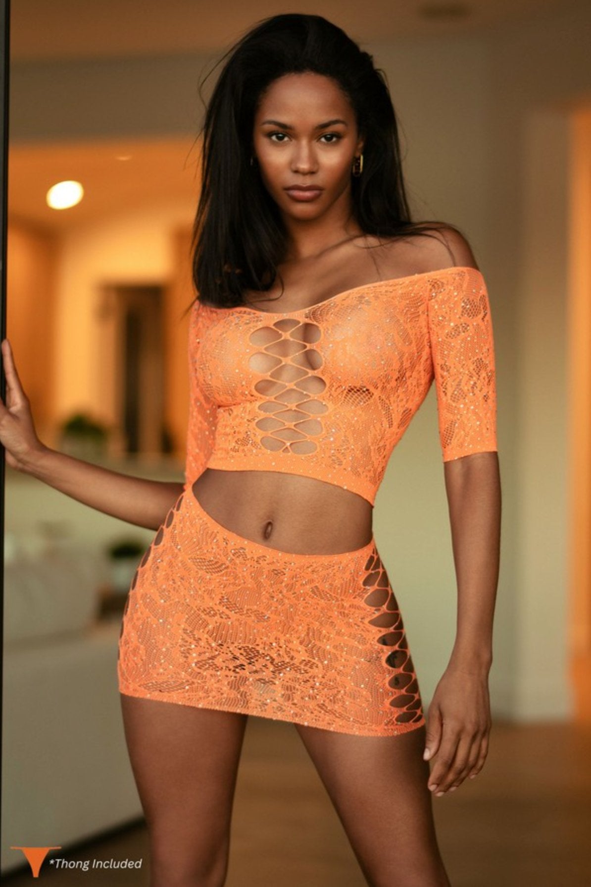 Glisten 3 - Piece Set - Orange - LAVAH INTIMATES