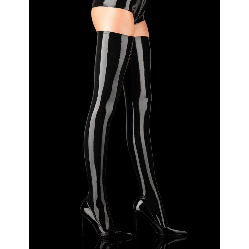 Latex Thigh Highs - Black - LAVAH INTIMATES
