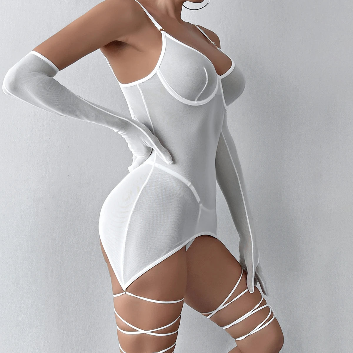 Mimi Dress Set - White - LAVAH INTIMATES