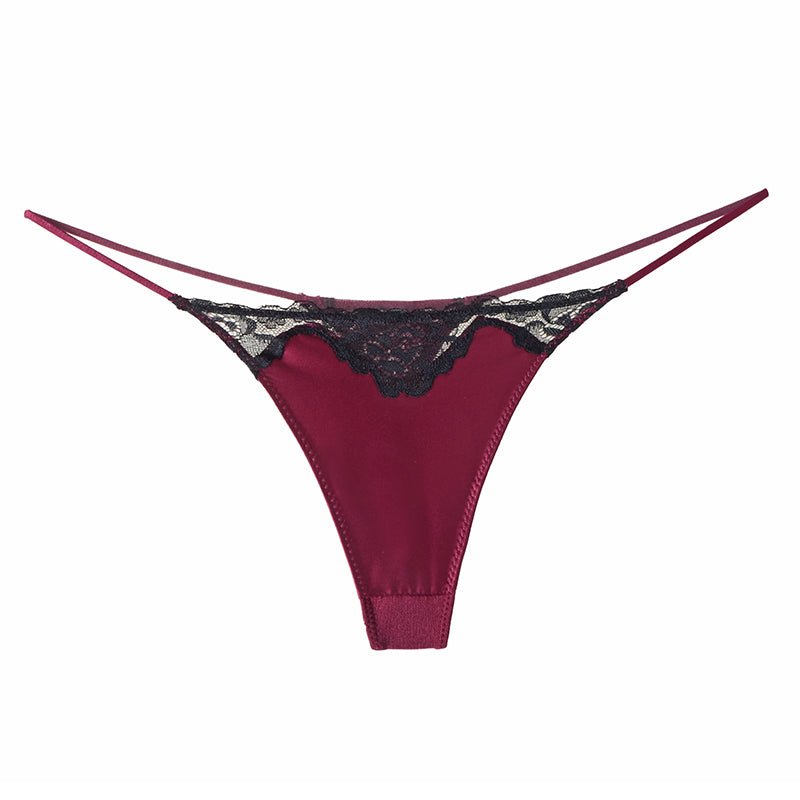 Mimi Satin Lace Thong - LAVAH INTIMATES