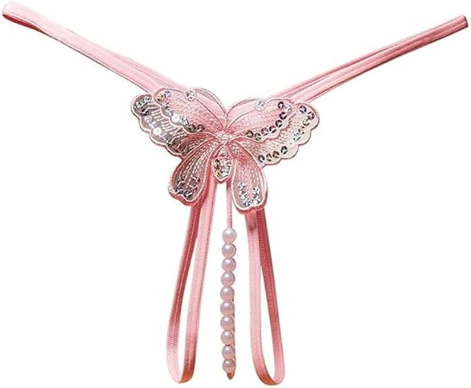 Butterfly Crotchless Pearl Thong | Lavah Intimates