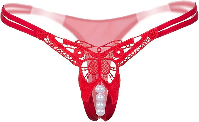 Social Butterfly Crotchless Pearl Thong | Lavah Intimates