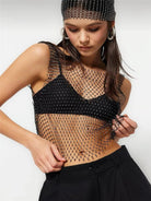 Rhinestone Mesh Crop Top - LAVAH INTIMATES