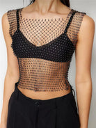 Rhinestone Mesh Crop Top - LAVAH INTIMATES