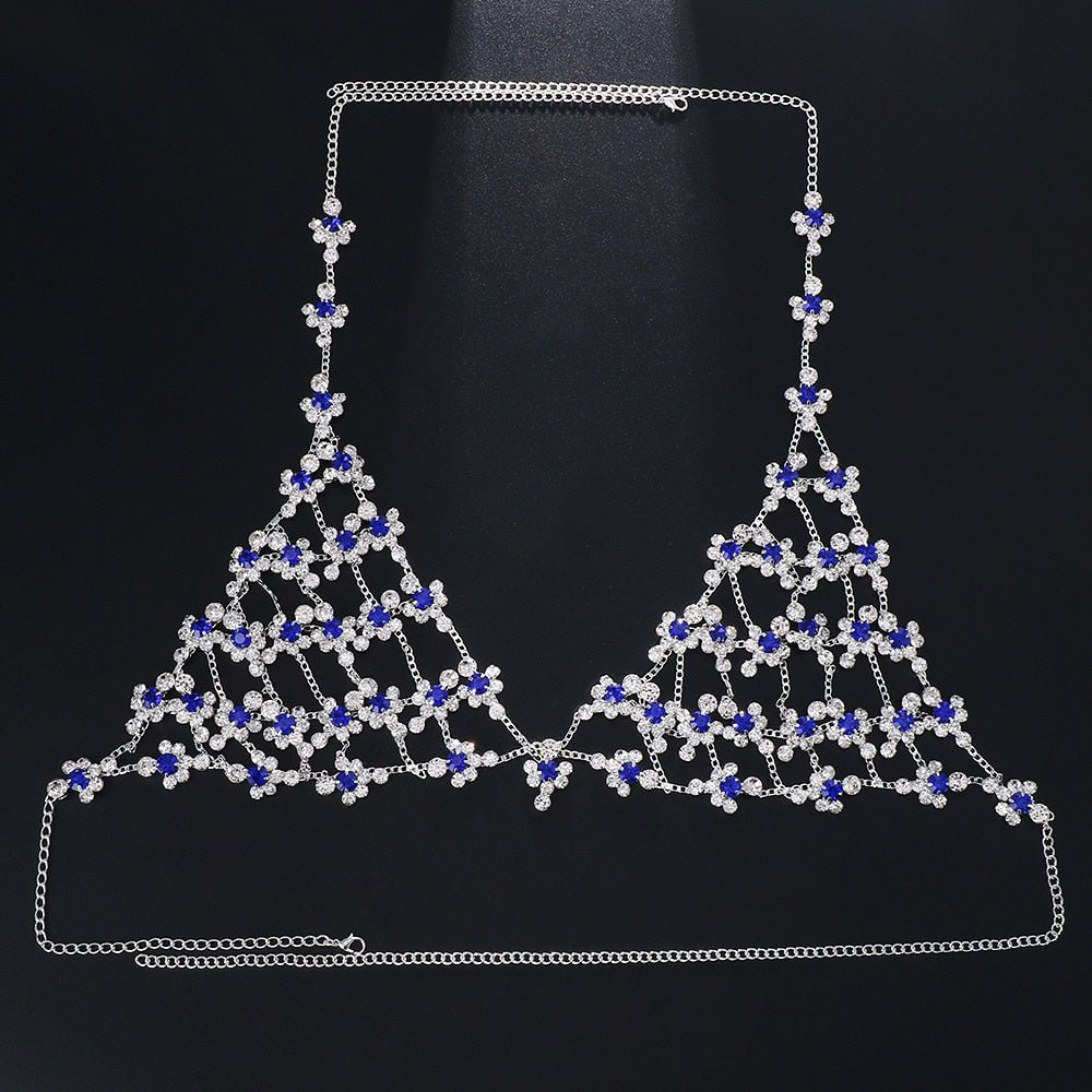 Sapphire Bloom Chain Bra - LAVAH INTIMATES