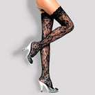 Floral Lace Thigh High Stockings stockings LAVAH   