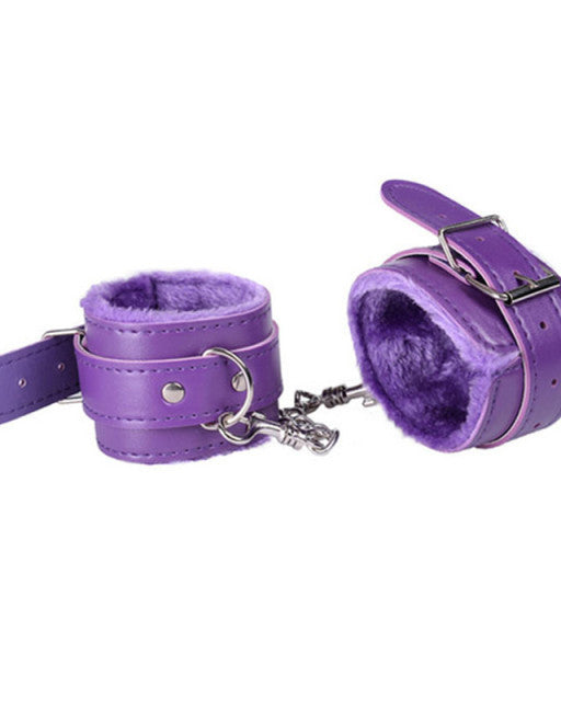 Leather Handcuffs sex toys LAVAH purple  