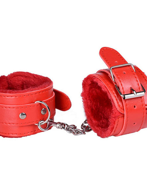 Leather Handcuffs sex toys LAVAH Red  