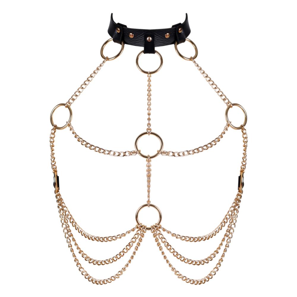 Nadia Chain Harness body chain LAVAH Gold Adjustable 