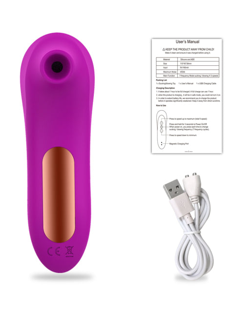 Vibrating Sucking Clitoral Massager sex toy LAVAH Purple  
